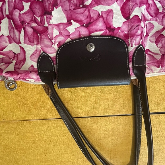 Longchamp Le Pliage Pink Floral Tote Bag - Picture 11 of 13